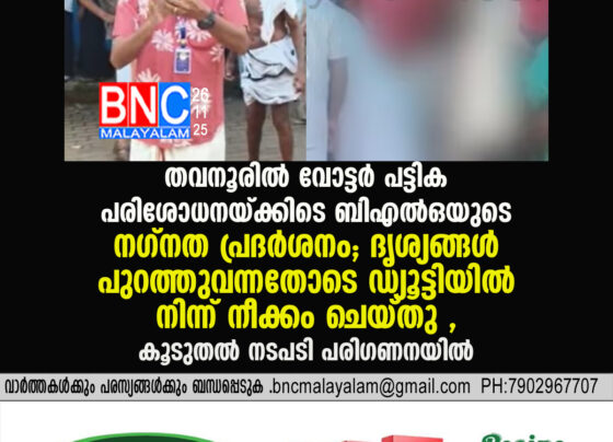 BLO Removed from Duty After Public Nudity During Voter List Revision in Thanur