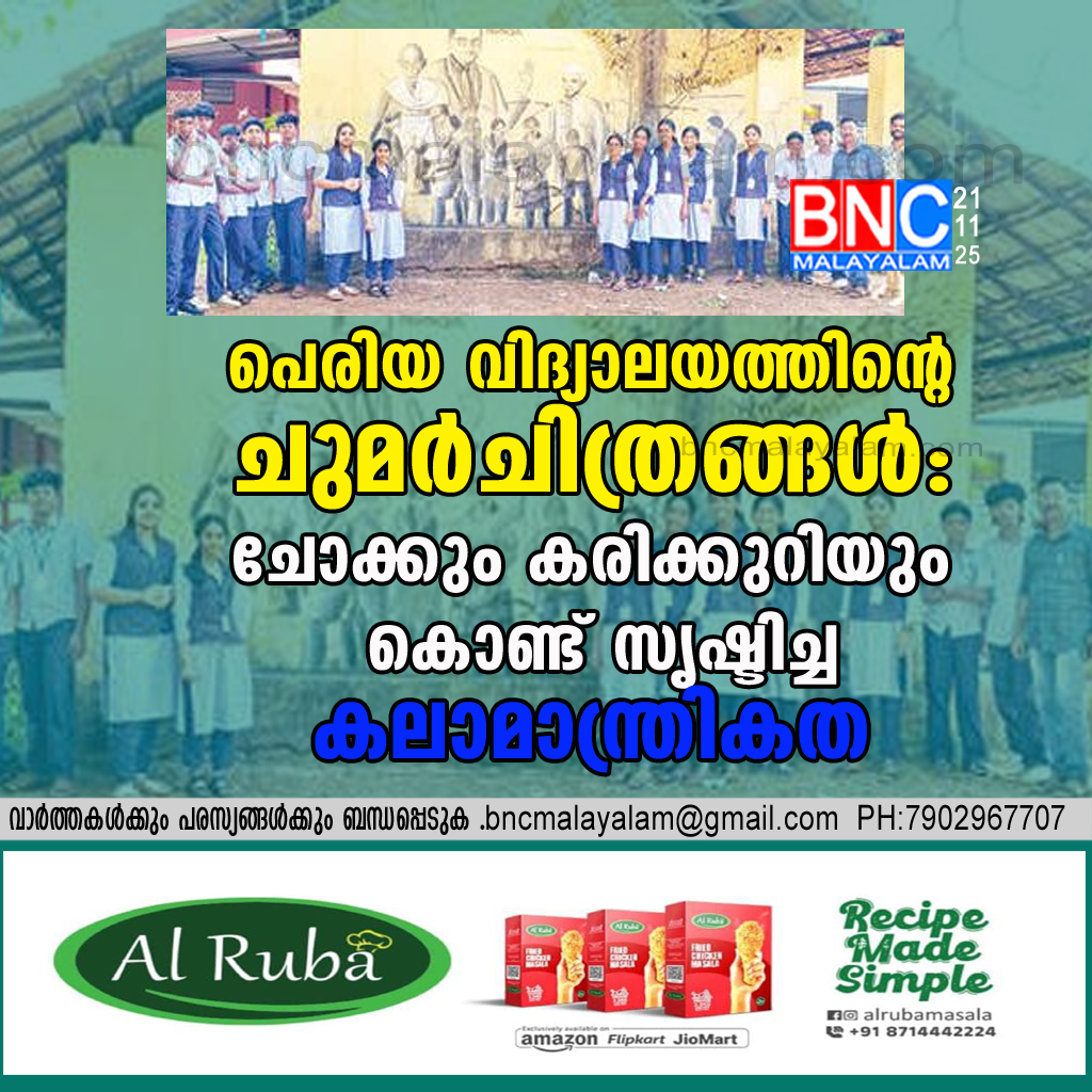 29: പെരിയ സ്കൂളിൽ ചോക്കും കരിക്കുറിയും കൊണ്ട് അത്ഭുതം കുട്ടികളുടെ കൈകളിൽ പിറന്ന് ഭിത്തികൾ കലാപുസ്തകങ്ങളായി