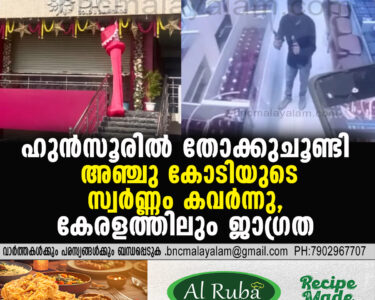 Armed Gang Robs ₹5 Crore Worth of Gold and Diamonds from Hunsur Jewellery Store; Kerala on Alert