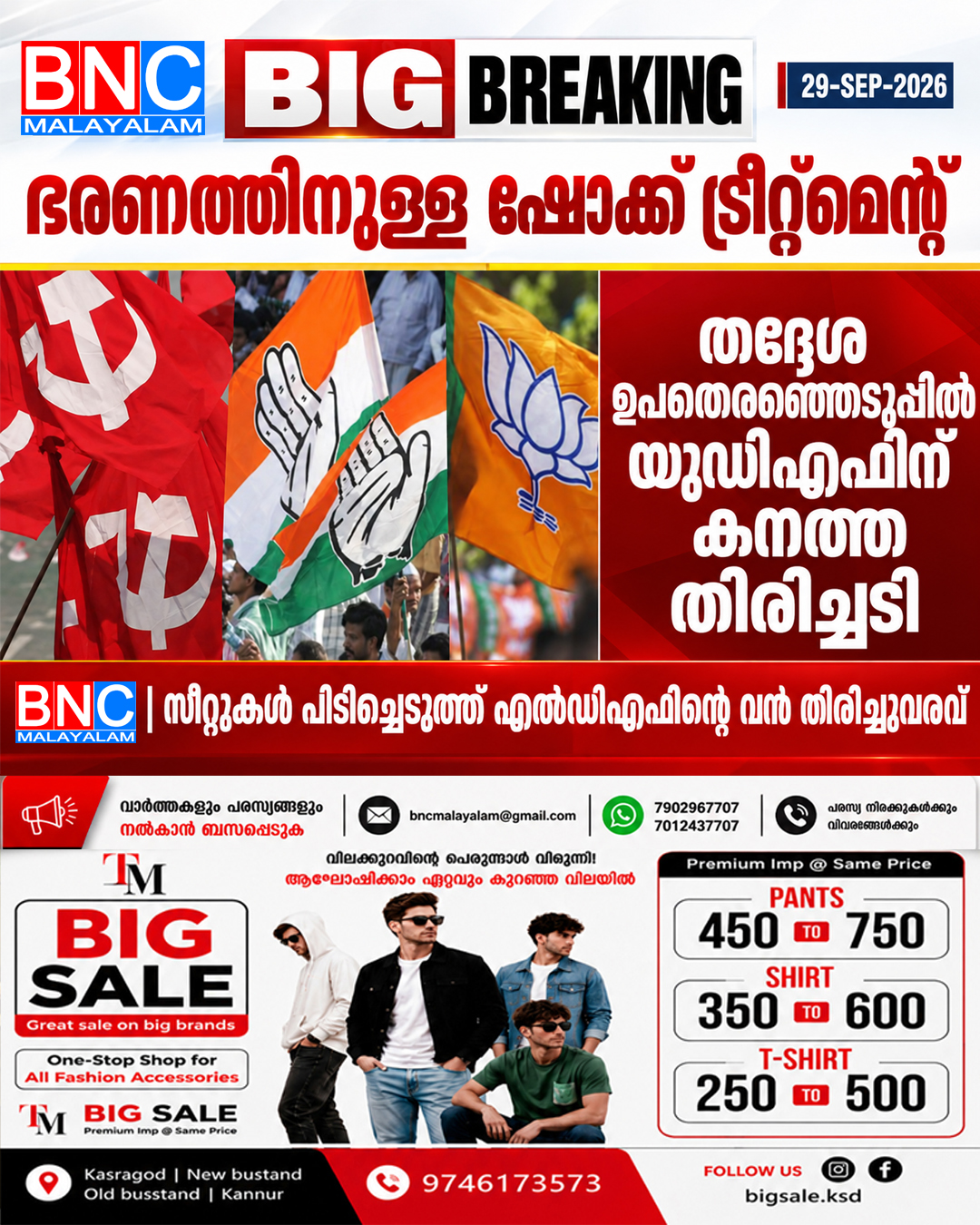 634: ഭരണത്തിനുള്ള ഷോക്ക് ട്രീറ്റ്‌മെന്റ് , തദ്ദേശ ഉപതെരഞ്ഞെടുപ്പിൽ യുഡിഎഫിന് കനത്ത തിരിച്ചടി; സീറ്റുകൾ പിടിച്ചെടുത്ത് എൽഡിഎഫിന്റെ വൻ തിരിച്ചുവരവ്,